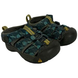 Keen Toddler Waterproof Trail Shoes Size 4 Blue Yellow Baby Newport H2 Hiking